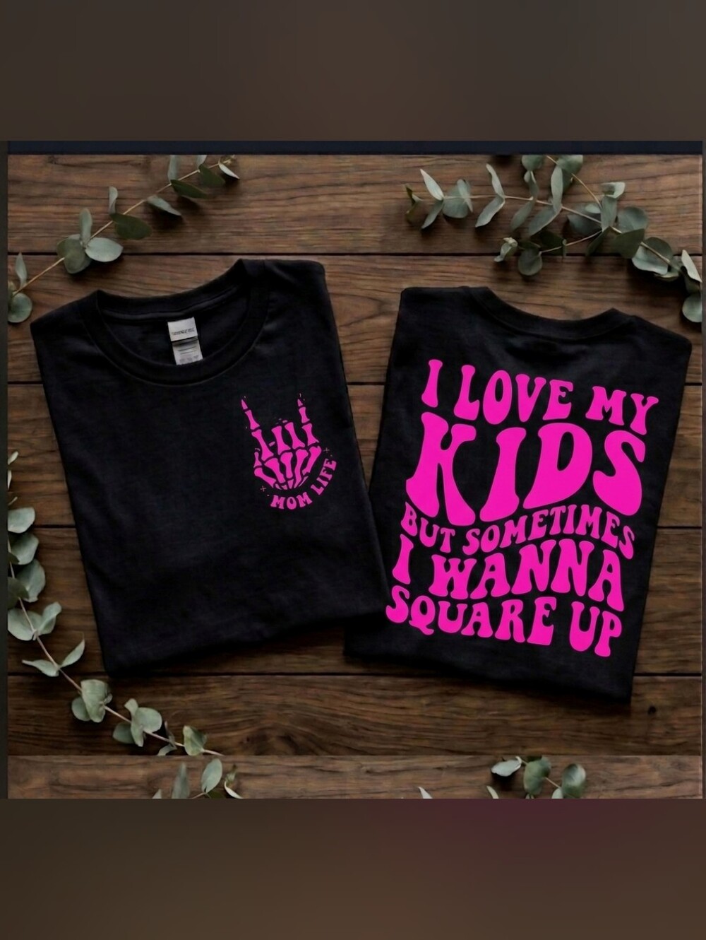 Mom shirt I love my Kids but want to square up popular retro humor Mama Pink